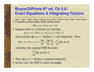 Boyce/DiPrima 9th ed, Ch 2.6: Exact Equations & Integrating Factors