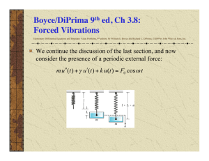 Boyce/DiPrima 9th ed, Ch 3.8: Forced Vibrations