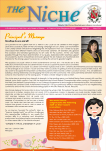 Principal's Message - CHIJ Our Lady Queen of Peace