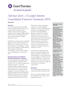 Example Interim Consolidated Financial Statements 2014