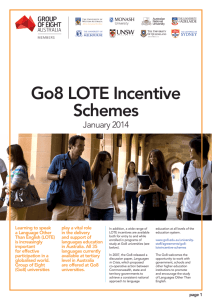 Go8 LOTE Incentive
