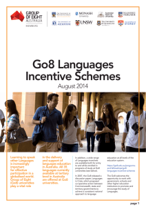 Go8 Languages Incentive Schemes