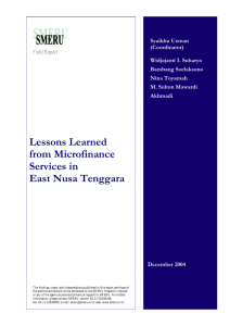 Lessons Learned from Microfinance Services in East Nusa