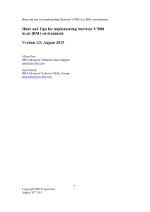Hints and Tips for implementing Storwize V7000 in an IBM