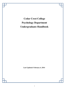 Psychology Department Undergraduate Handbook