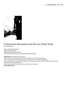 Construction Documents and Services Study Notes