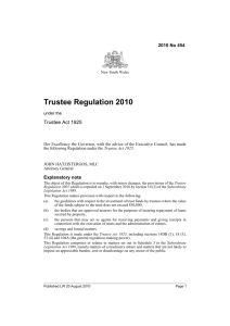 Trustee Regulation 2010