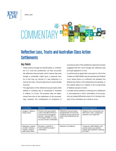 Reflective Loss, Trusts and Australian Class Action