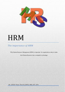 The importance of HRM