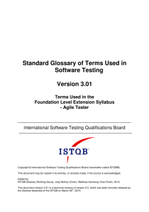 Standard Glossary of Terms Used in Software Testing Version
