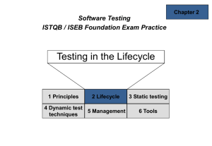 Testing in the Software Lifecycle 1