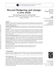 Beyond Budgeting and change: a case study