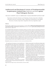 Antibacterial and Biochemical Activity of Pseudoguaianolide