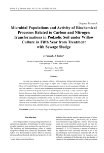 Microbial Populations and Activity of Biochemical Processes