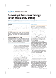 Delivering intravenous therapy in the community setting