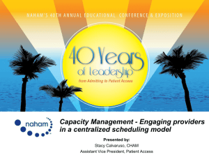 Capacity Management - Engaging providers in a