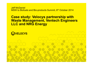 Case study: Velocys partnership with Waste Management, Ventech