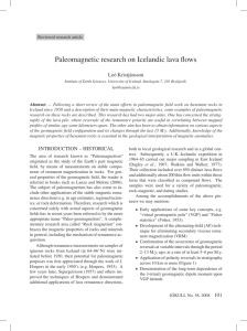 Paleomagnetic research on Icelandic lava flows