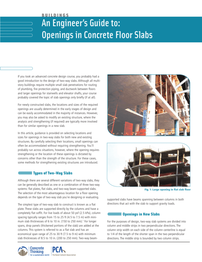 Openings In Concrete Floor