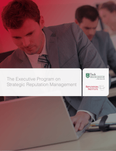 The Executive Program on Strategic Reputation Management