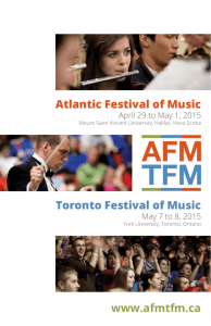 Atlantic Festival of Music Toronto Festival of Music www.afmtfm.ca