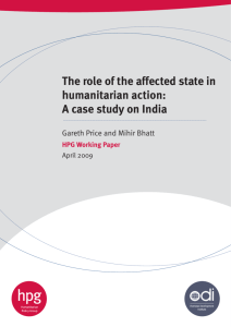 The role of the affected state in humanitarian action: A case study on