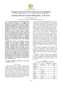 Seismic Hazard And Its Mitigation, A Review