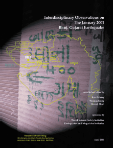 Interdisciplinary Observations on the January 2001 Bhuj, Gujarat