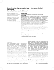 Embodiment and psychopathology: a phenomenological perspective
