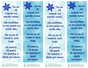 We are All uniquely and specially created. Like snowflakes, no two