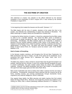 the doctrine of creation - Assemblies of God (USA)