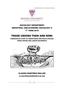 TRADE UNIONS THEN AND NOW: