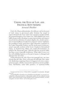 Unions, the Rule of Law, and Political Rent Seeking