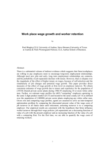 Work place wage growth and worker retention