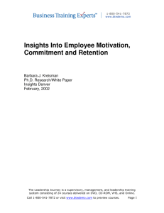 Employee Motivation, Commitment, and Retention