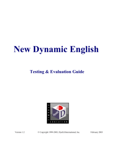 Testing and Evaluation Guide for Dynamic English