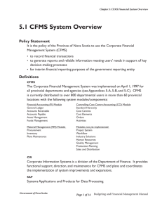 5.1 CFMS System Overview - Government of Nova Scotia