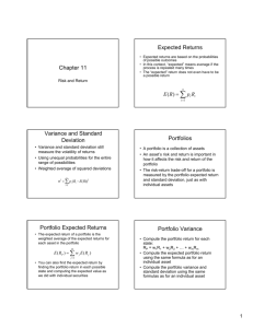 Chapter 11 Expected Returns Variance and Standard Deviation