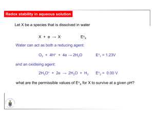 Redox stability in aqueous solution Let X be a species that is
