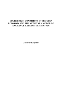 EQUILIBRIUM CONDITIONS IN THE OPEN ECONOMY AND THE