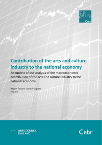 Contribution of the arts and culture industry to the national economy