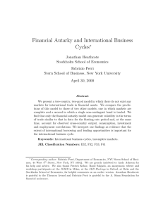 Financial Autarky and International Business Cycles