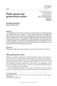 Public goods and government action