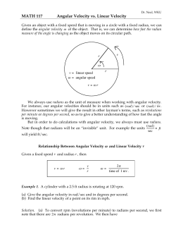 Worksheet 1.1 Arc Length and Angular Velocity Word Problems