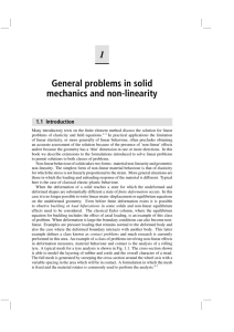 1 General problems in solid mechanics and non-linearity