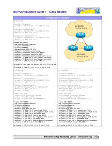 BGP Configuration Guide 1 – Cisco Routers