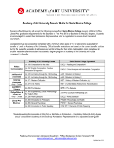 Academy of Art University Transfer Guide for Santa Monica College