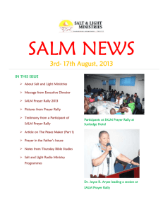 Newsletters - Salt and Light Ministries