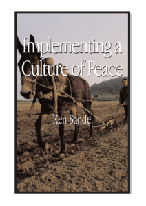 Implementing a Culture of Peace Implementing a Culture of Peace
