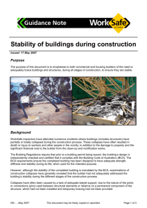 Stability of buildings during construction